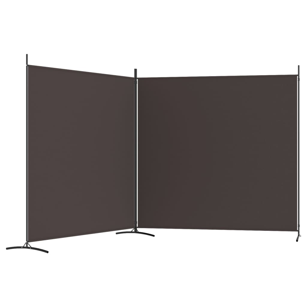 Brown Fabric 2-Panel Room Divider, 348x180 cm Elegant Privacy Screen