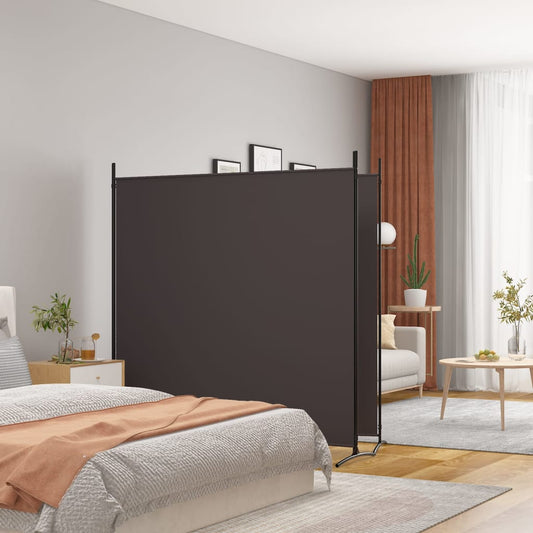 Brown Fabric 2-Panel Room Divider, 348x180 cm Elegant Privacy Screen
