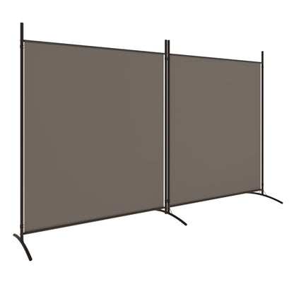 Anthracite Fabric 2-Panel Room Divider, 348x180 cm
