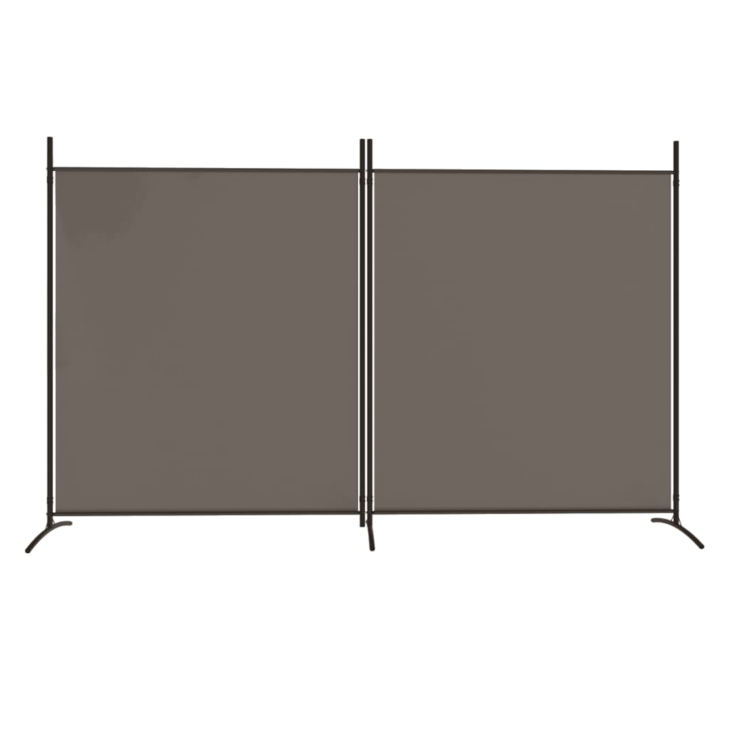 Anthracite Fabric 2-Panel Room Divider, 348x180 cm