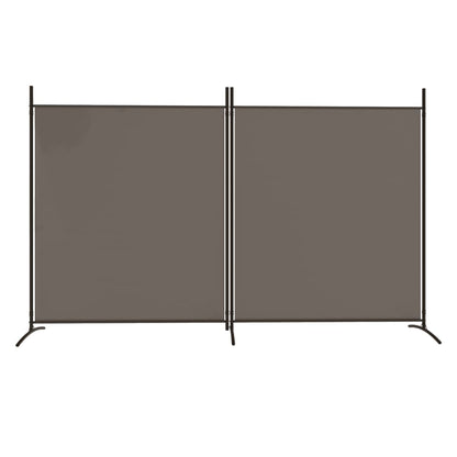 Anthracite Fabric 2-Panel Room Divider, 348x180 cm