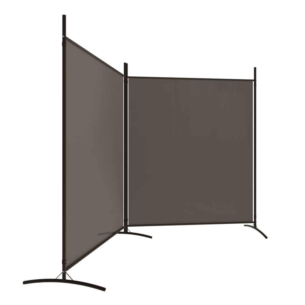 Anthracite Fabric 2-Panel Room Divider, 348x180 cm