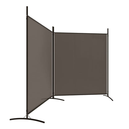 Anthracite Fabric 2-Panel Room Divider, 348x180 cm