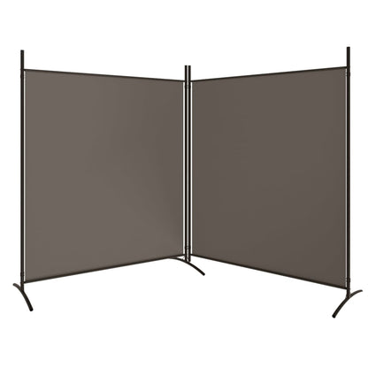 Anthracite Fabric 2-Panel Room Divider, 348x180 cm