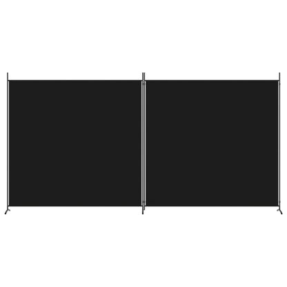 Black 2-Panel Fabric Room Divider - 348x180 cm