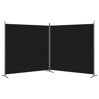 Black 2-Panel Fabric Room Divider - 348x180 cm