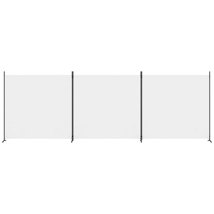 White Fabric 3-Panel Room Divider, 525x180 cm - Stylish & Functional