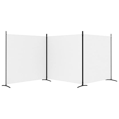 White Fabric 3-Panel Room Divider, 525x180 cm - Stylish & Functional