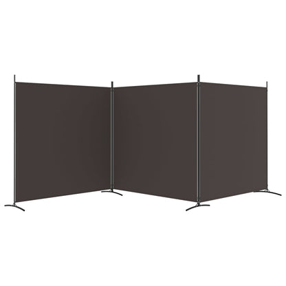 Elegant Brown 3-Panel Fabric Room Divider - 525x180 cm
