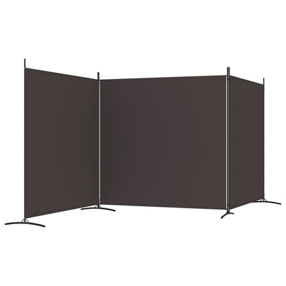 Elegant Brown 3-Panel Fabric Room Divider - 525x180 cm