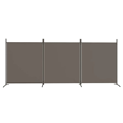 Anthracite Fabric 3-Panel Room Divider - 525x180 cm Partition Screen