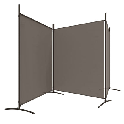 Anthracite Fabric 3-Panel Room Divider - 525x180 cm Partition Screen
