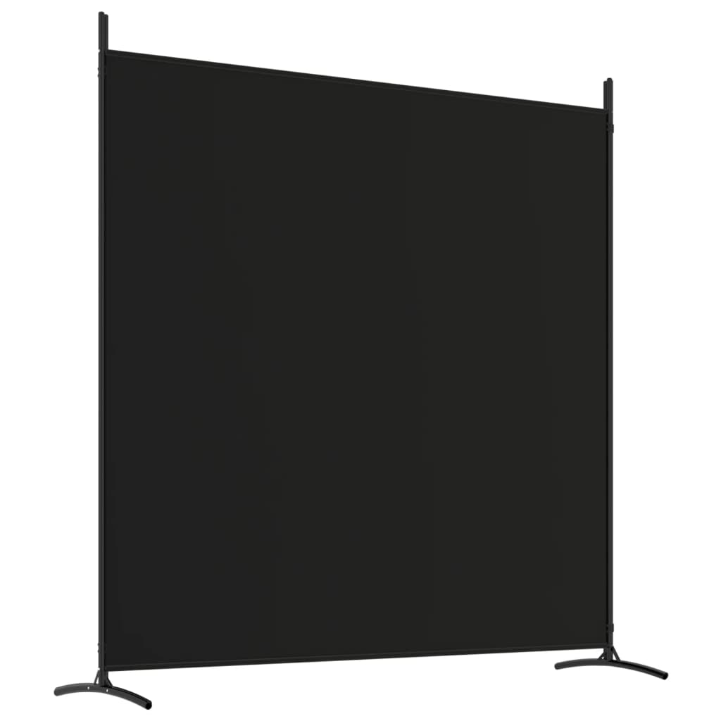 Black Fabric 3-Panel Room Divider, 525x180 cm - Elegant Privacy Screen