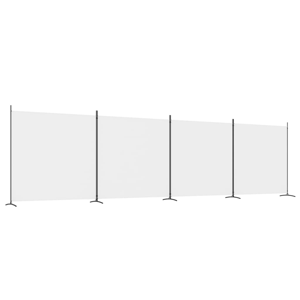 Elegant White 4-Panel Fabric Room Divider 698x180 cm