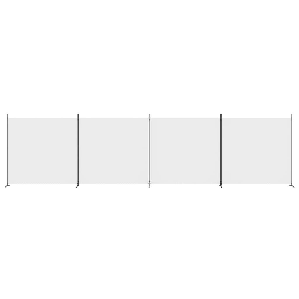 Elegant White 4-Panel Fabric Room Divider 698x180 cm