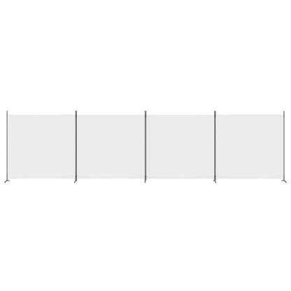Elegant White 4-Panel Fabric Room Divider 698x180 cm