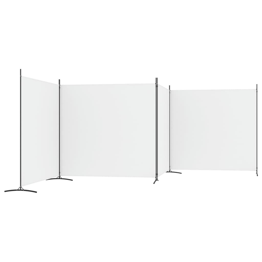 Elegant White 4-Panel Fabric Room Divider 698x180 cm