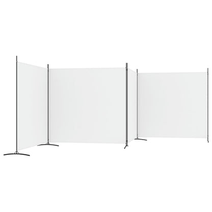 Elegant White 4-Panel Fabric Room Divider 698x180 cm