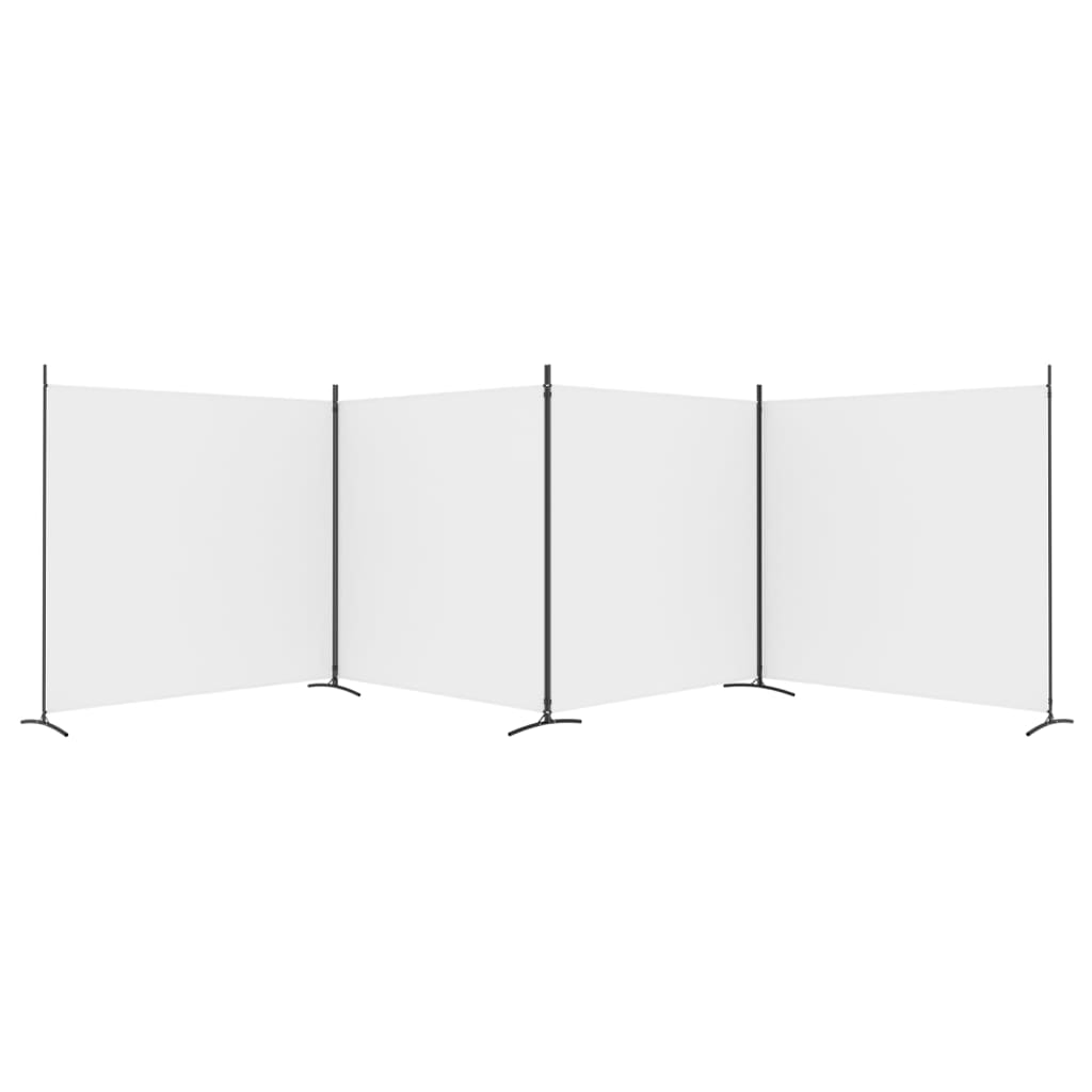 Elegant White 4-Panel Fabric Room Divider 698x180 cm