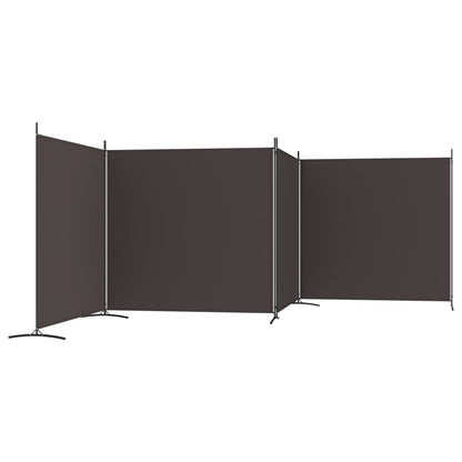 Elegant 4-Panel Brown Fabric Room Divider - 698x180 cm