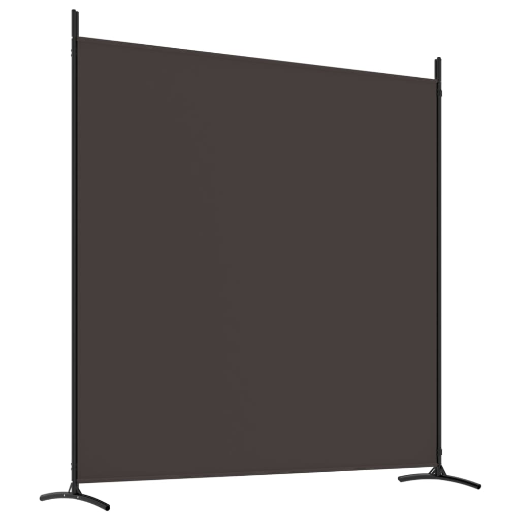 Elegant 4-Panel Brown Fabric Room Divider - 698x180 cm