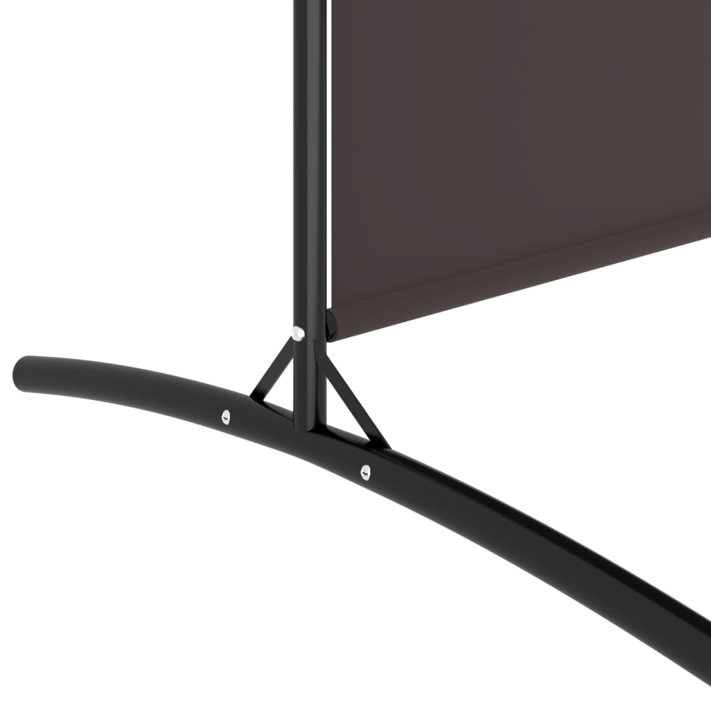 Elegant 4-Panel Brown Fabric Room Divider - 698x180 cm