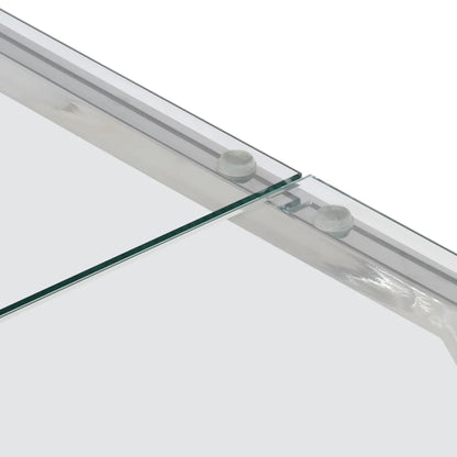 Coffee Table Silver Stainless Steel and Tempered Glass