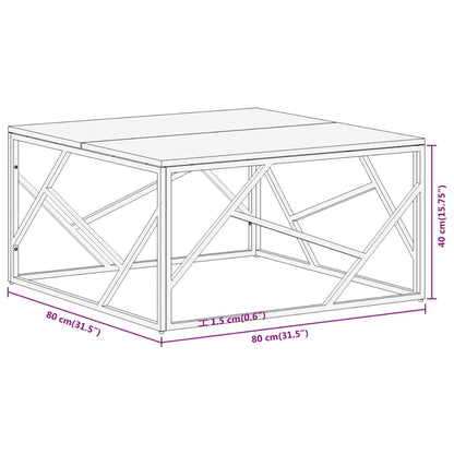 Coffee Table Gold Stainless Steel and Solid Sleeper Wood