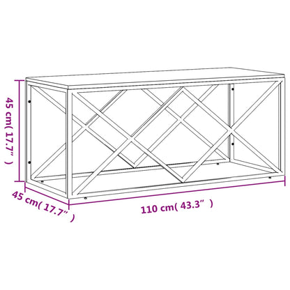 Coffee Table Stainless Steel and Solid Wood Reclaimed