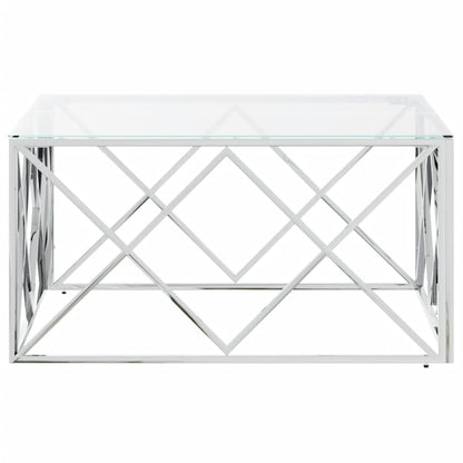 Coffee Table 80x80x40 cm Stainless Steel and Glass