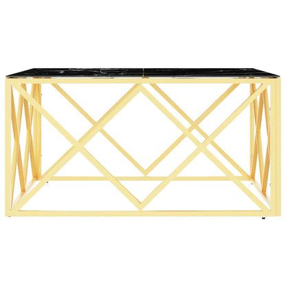 Coffee Table Gold 80x80x40 cm Stainless Steel and Glass