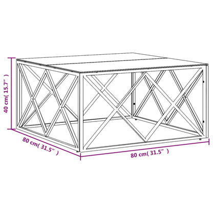 Coffee Table Gold 80x80x40 cm Stainless Steel and Glass