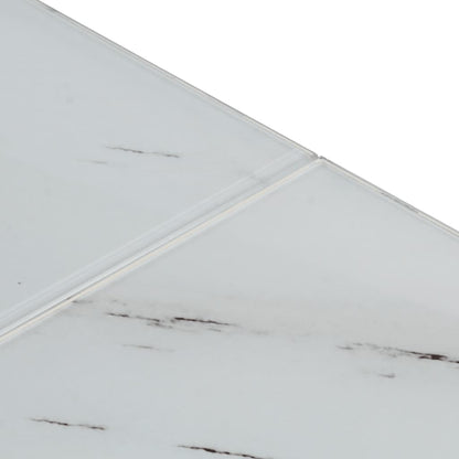 Coffee Table Silver Stainless Steel and Tempered Glass