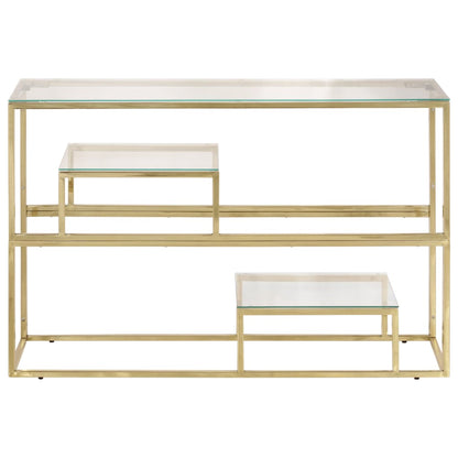 Gold Stainless Steel & Tempered Glass Console Table