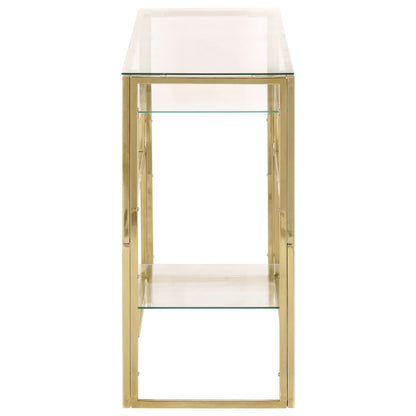Gold Stainless Steel & Tempered Glass Console Table
