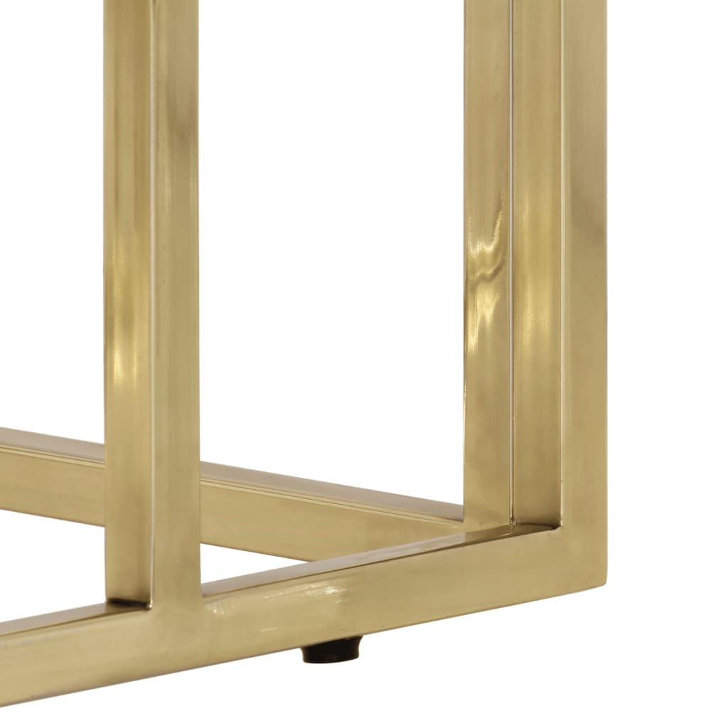 Gold Stainless Steel & Tempered Glass Console Table