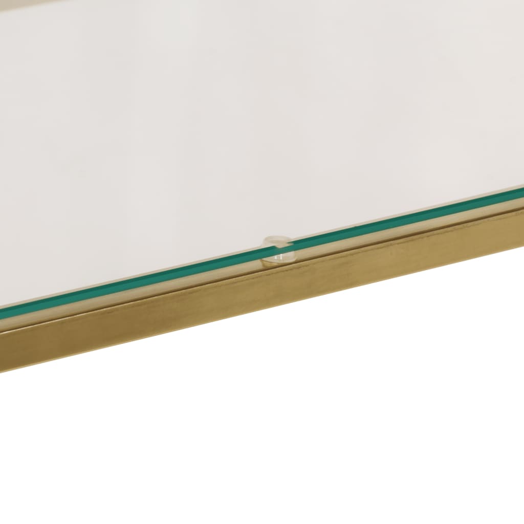 Gold Stainless Steel & Tempered Glass Console Table
