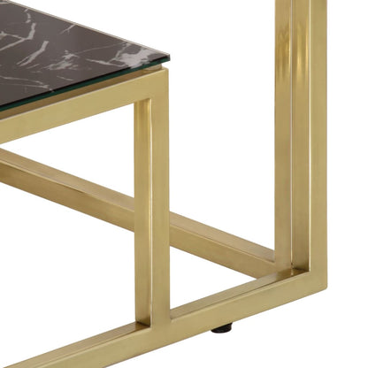 Luxury Gold Stainless Steel & Tempered Glass Console Table