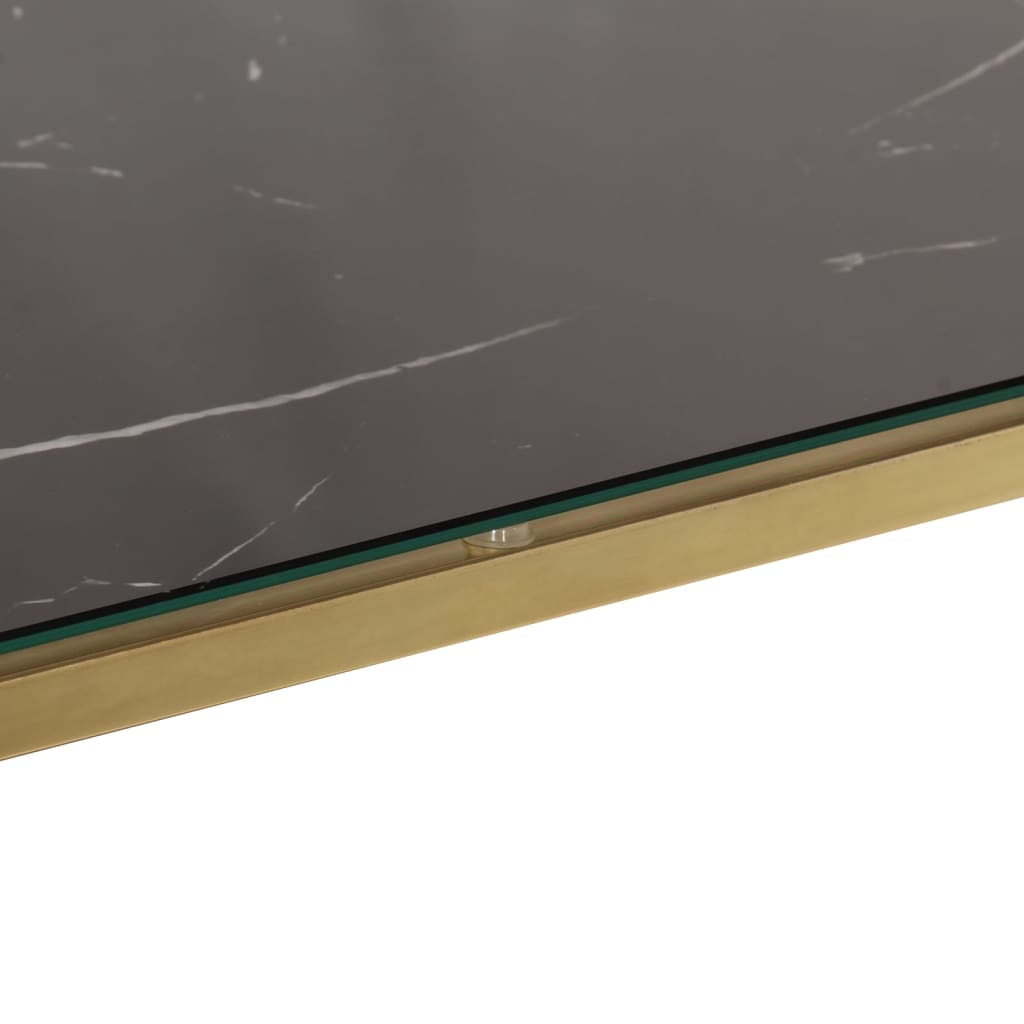 Luxury Gold Stainless Steel & Tempered Glass Console Table