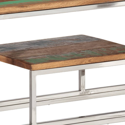 Silver Stainless Steel & Reclaimed Wood Console Table - Elegant Design