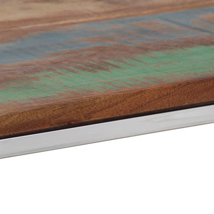 Silver Stainless Steel & Reclaimed Wood Console Table - Elegant Design