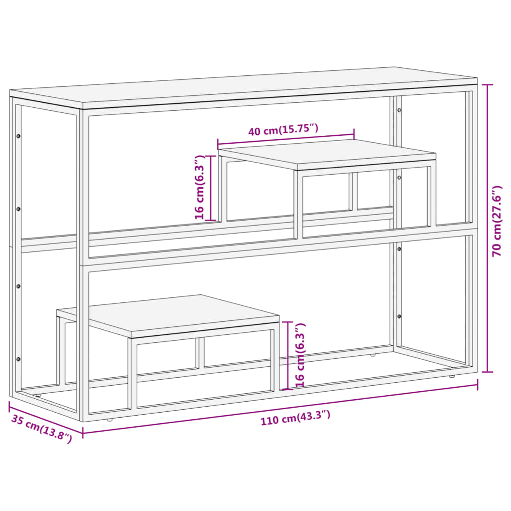 Silver Stainless Steel & Reclaimed Wood Console Table - Elegant Design