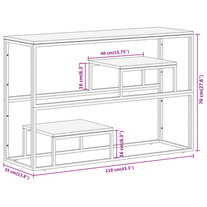 Silver Stainless Steel & Reclaimed Wood Console Table - Elegant Design