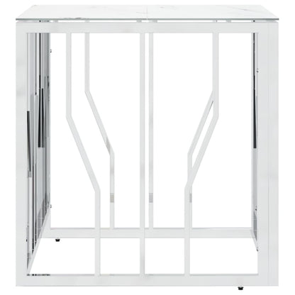 Coffee Table Silver 50x50x50 cm Stainless Steel and Glass