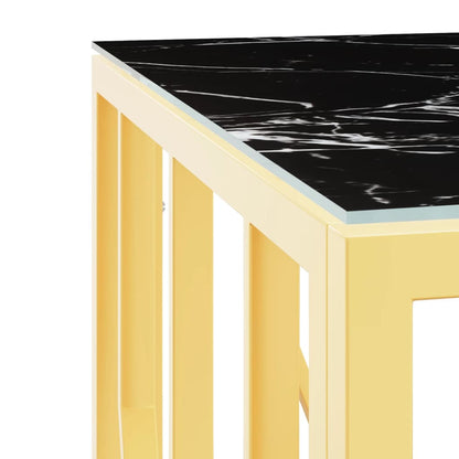 Coffee Table Gold 50x50x50 cm Stainless Steel and Glass