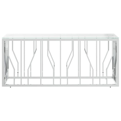 Coffee Table 110x45x45 cm Stainless Steel and Glass