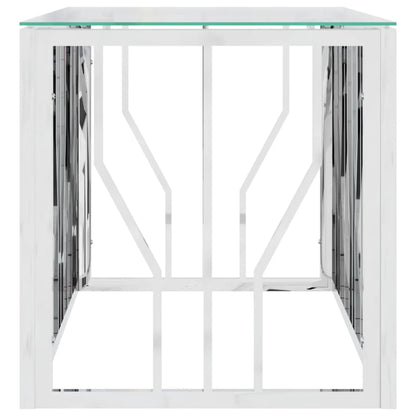 Coffee Table 110x45x45 cm Stainless Steel and Glass