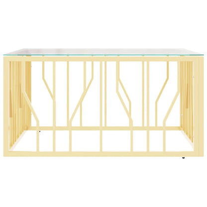 Coffee Table Gold 80x80x40 cm Stainless Steel and Glass