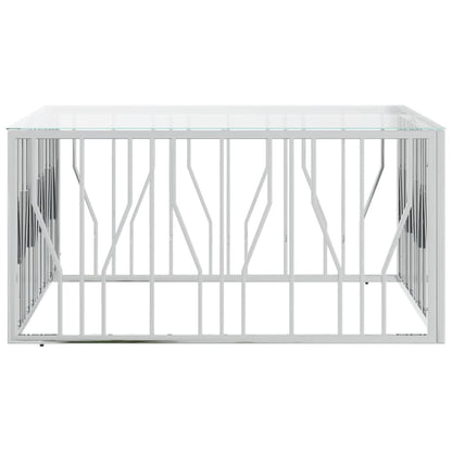 Coffee Table 100x100x50 cm Stainless Steel and Glass