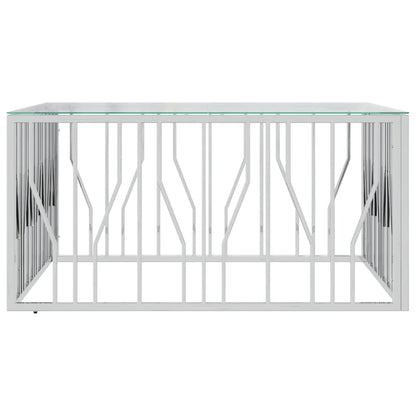 Coffee Table 100x100x50 cm Stainless Steel and Glass
